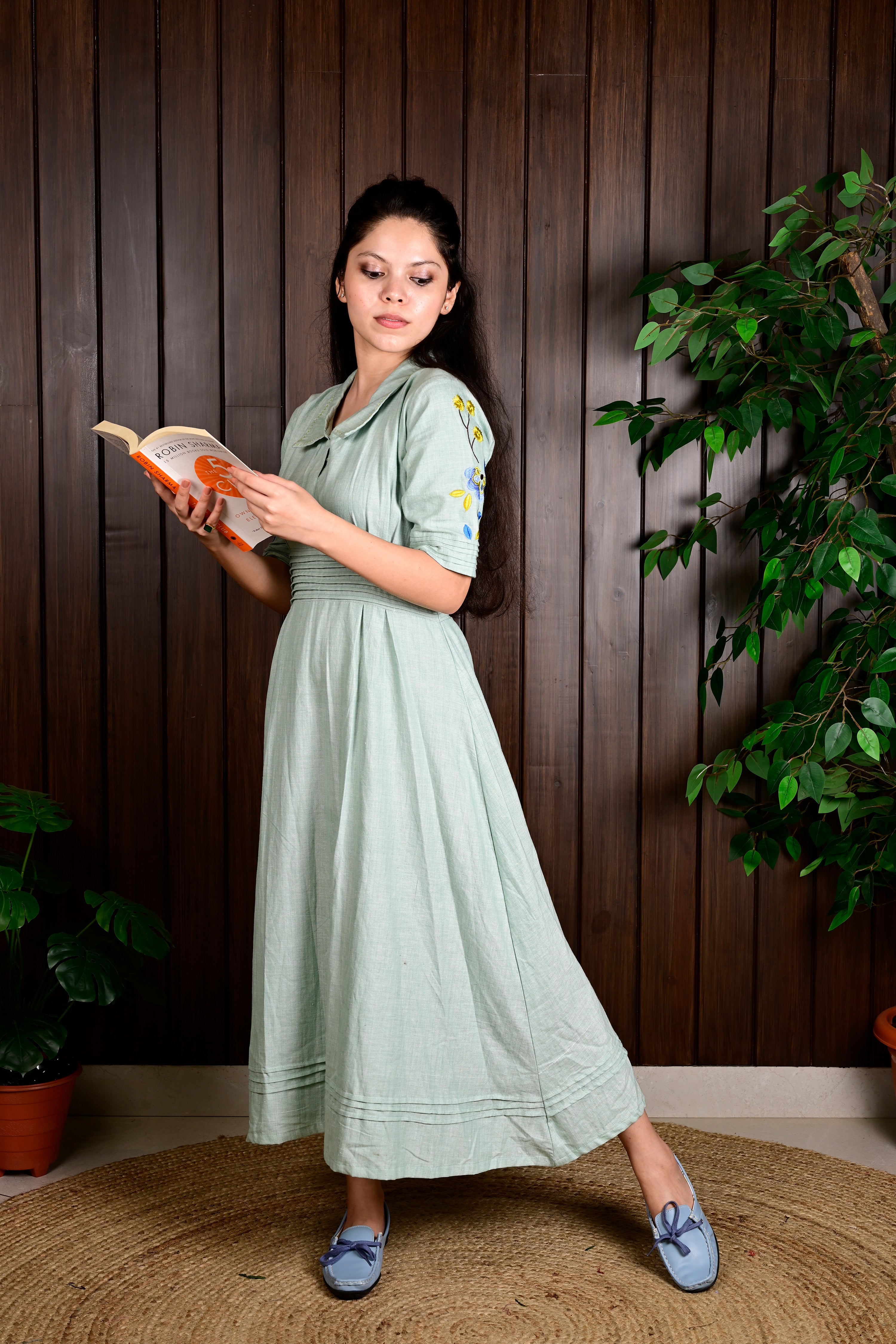 EVENING PLEAT DRESS