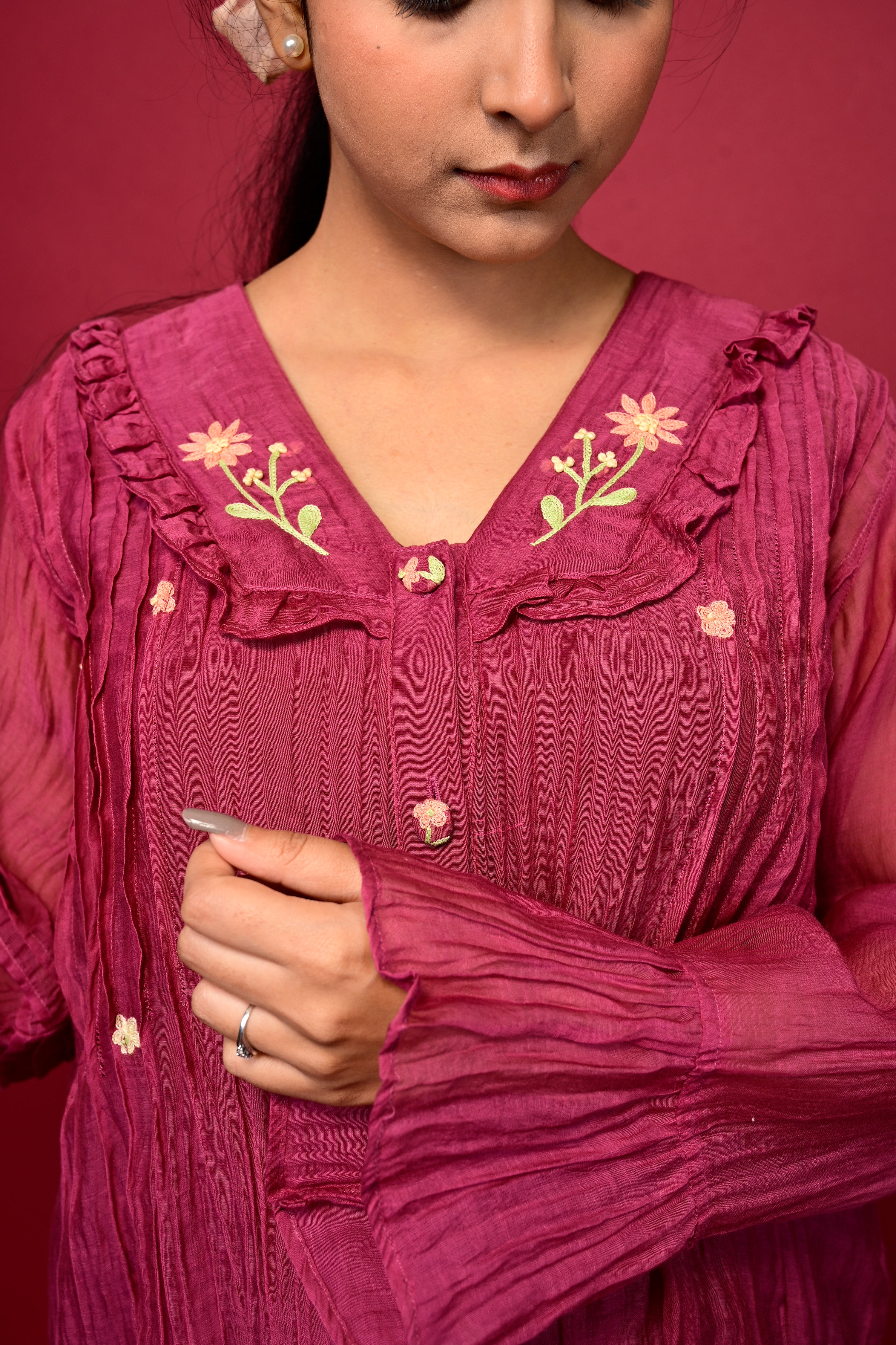Holyhock Co-ord Set - Burgandy