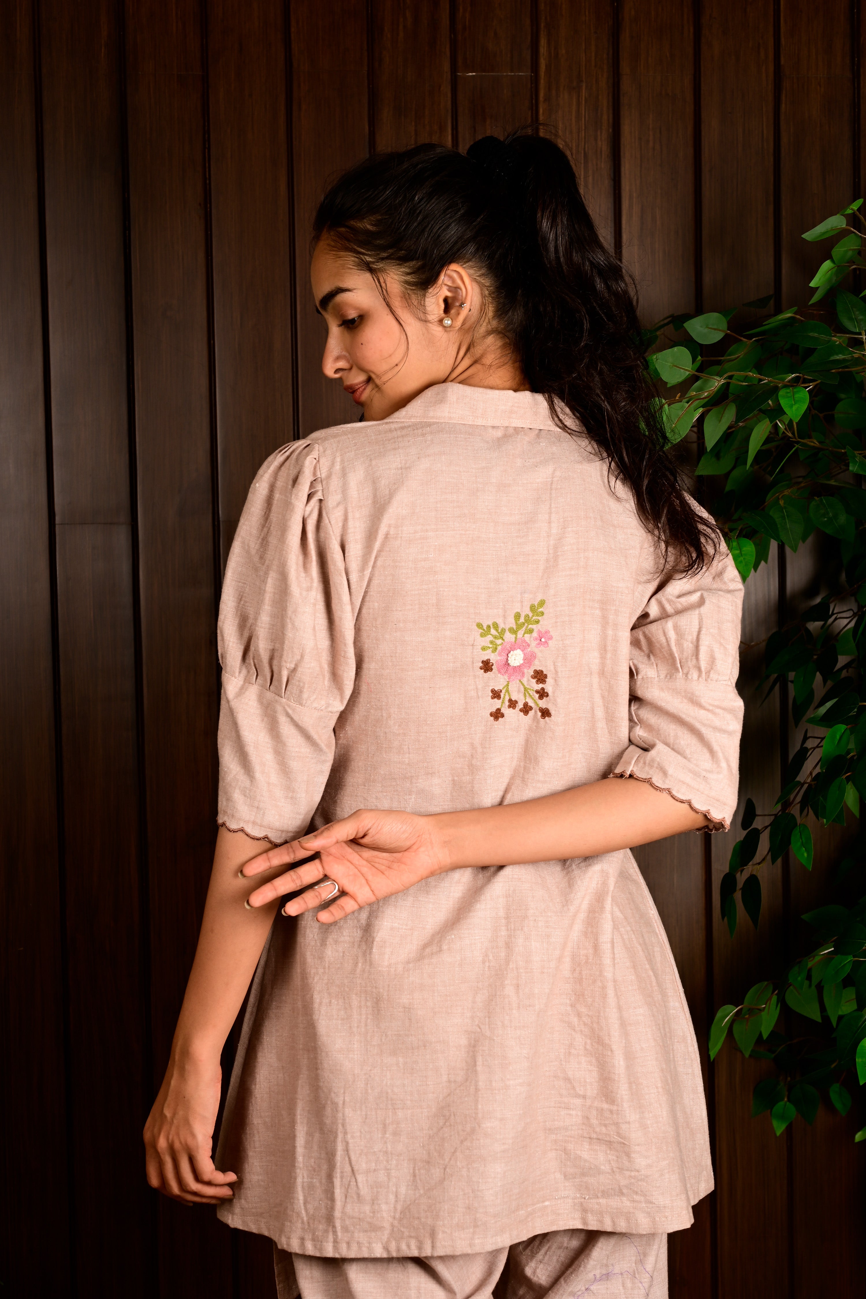 KHAKI KNOT CO-ORD SET